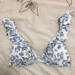 blue floral bikini top + bottom